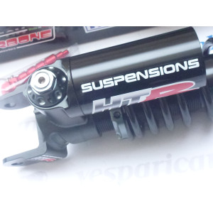 AMMORTIZZATORE POSTERIORE HITECH CARBONE "HTR" OLEOPNEUMATICO A GAS PLURIREGOLABILE - BLACK EDITION