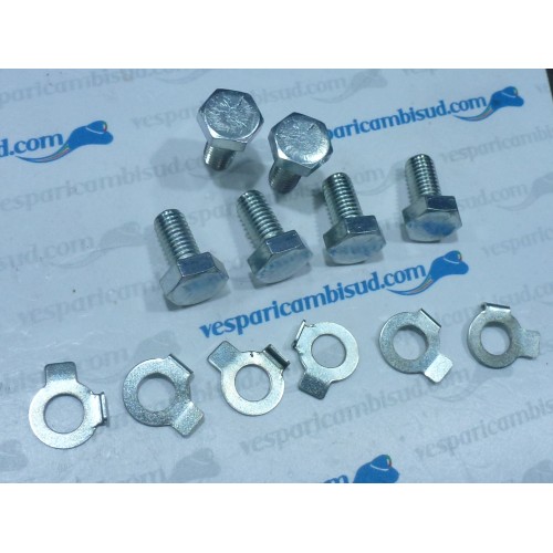  Kit 6 bulloni con rondelle fissaggio ventola al volano  VESPA : VSC1T - VSD1T - VSE1T >33996