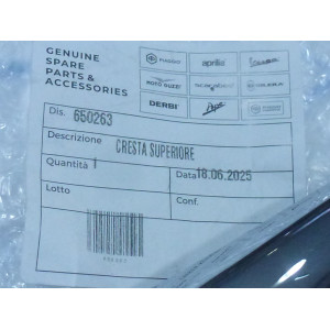 CRESTA CROMATA FREGIO SUPERIORE PARAFANGO ORIGINALE 650263 VESPA GTS 125/300 2008 2016
