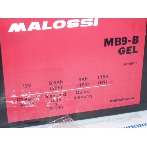 BATTERIA GEL ATTIVATA MALOSSI MB9-B-YB9-B  12V 9AH
