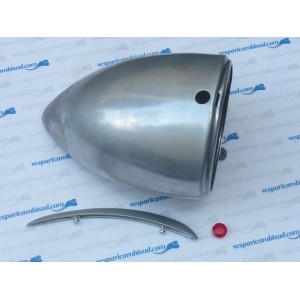 Corpo faro Vespa al parafango in alluminio, completo di cresta e spia.