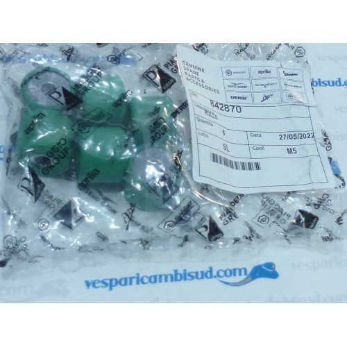 KIT 6 RULLI MASSETTE VARIATORE ORIGINALE PIAGGIO VESPA GT60 GTS 