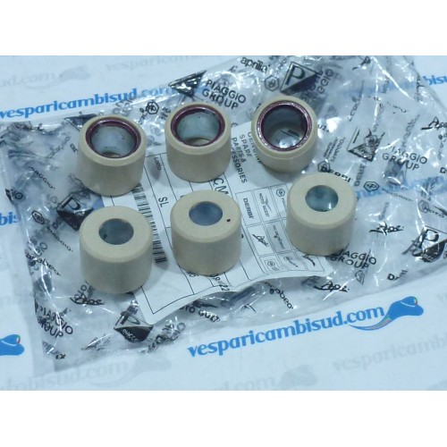 KIT 6 RULLI ORIGINALI PIAGGIO 21X17 GR 14,0 ORIGINALI PIAGGIO
