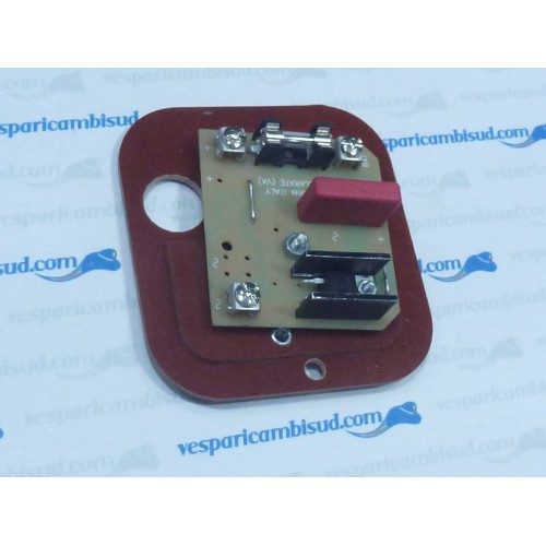 Raddrizzatore 6 v tipo elettronico,comleto di basetta e fusibile,vespa 150gs vs1t-2t