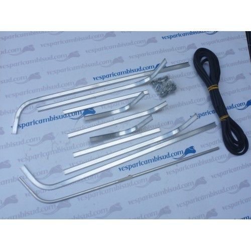 Kit strisce padana pavimento completo, listelli alluminio, gomma, terminali, ribattini. vespa