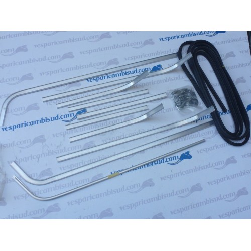 kit strisce pedana pavimento completo, listelli alluminio, gomma,terminali, ribattini,vespa.