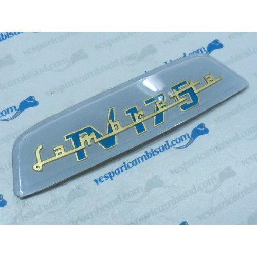 TARGHETTA LAMBRETTA POSTERIORE "LAMBRETTA TV 175" ORO BLU