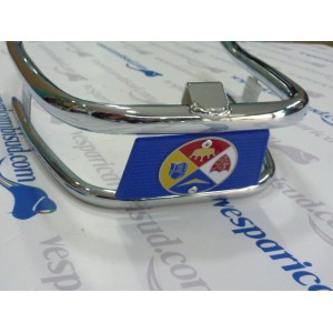Paraurti cromato doppio tubo e plastiche blu,vespa 125 - 150