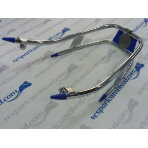 Paraurti cromato doppio tubo e plastiche blu,vespa 125 - 150