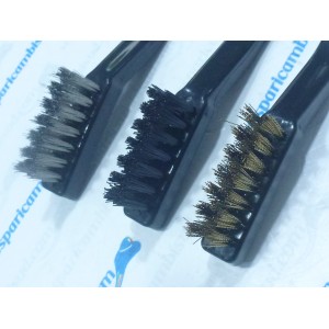 SET DI SPAZZOLE 180MM COMPOSTO DA 3 PZ 1 IN OTTONE 1 IN PLASTICA 1 ACCIAIO