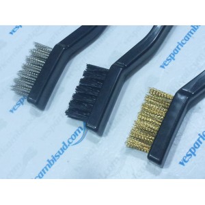 SET DI SPAZZOLE 180MM COMPOSTO DA 3 PZ 1 IN OTTONE 1 IN PLASTICA 1 ACCIAIO