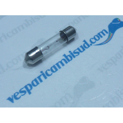 Lampadina a siluro per KM 6v x 0,6w misure mm 6 x 31 vespa 125-150-160 -180-200