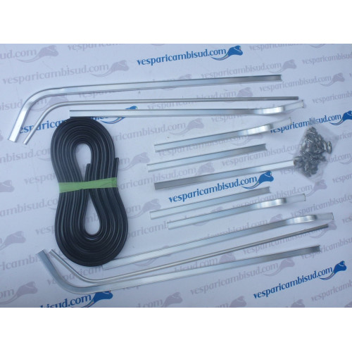 Kit pavimento compl,listelli allum,gomma, terminali, ribattini,vespa 57>58