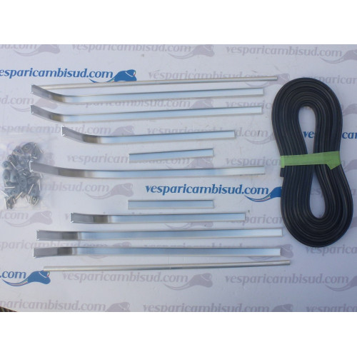 Kit pavimento completo, listelli alluminio, gomma, terminali, ribattini, vespa