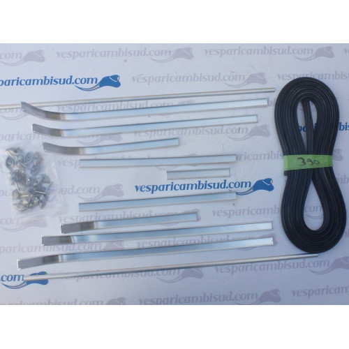 Kit pavimento completo, listelli alluminio,gomma,terminali ,ribattini,vespa.