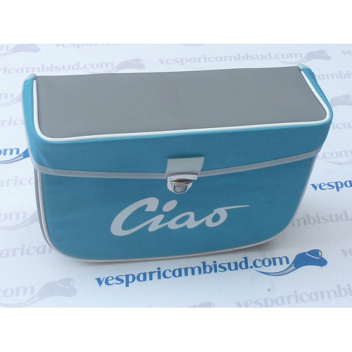 Borsa sacca posteriore laterale per ciclomotori PIAGGIO CIAO colore blu e grigio
