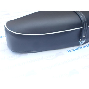 Sella lunga biposto completa,vespa 125 - 150 Bordo bianco