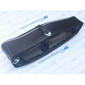 Sella lunga biposto completa,vespa 125 - 150 Bordo bianco