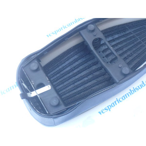 Sella lunga biposto completa,vespa 125 - 150 Bordo bianco