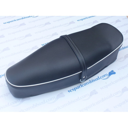 Sella lunga biposto completa,vespa 125 - 150 Bordo bianco