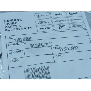 KIT DECALCO SEI GIORNI "6" PIAGGIO VESPA GTV 300 SEI GIORNI ie E4 ABS ('17-'20)