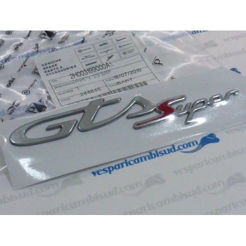 TARGHETTA COFANO ADESIVA GTS SUPER VESPA 125 300 HPE 2019