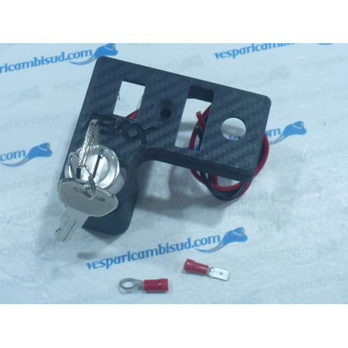 COPERCHIO DEVIO LUCI CARBONIO EVOK IRON SWITCH VESPA 50 SPECIAL CON COMMUTATORE CHIAVE