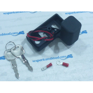 COPERCHIO DEVIO LUCI NERO EVOK IRON SWITCH VESPA 50 SPECIAL CON COMMUTATORE CHIAVE