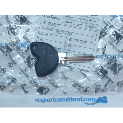 CHIAVE SERRATURA VESPA ORIGINALE PIAGGIO 1B004812 SBOZZATO VESPA 125 250 300 GTS GTV