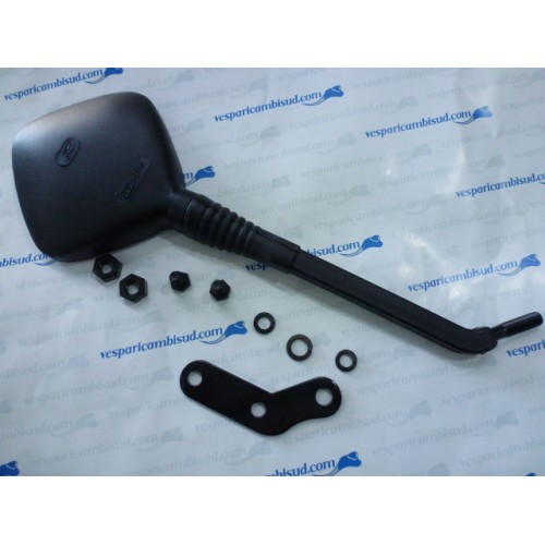 SPECCHIETTO SX IN PLASTICA NERA COMPLETO DI STAFFA E VITI