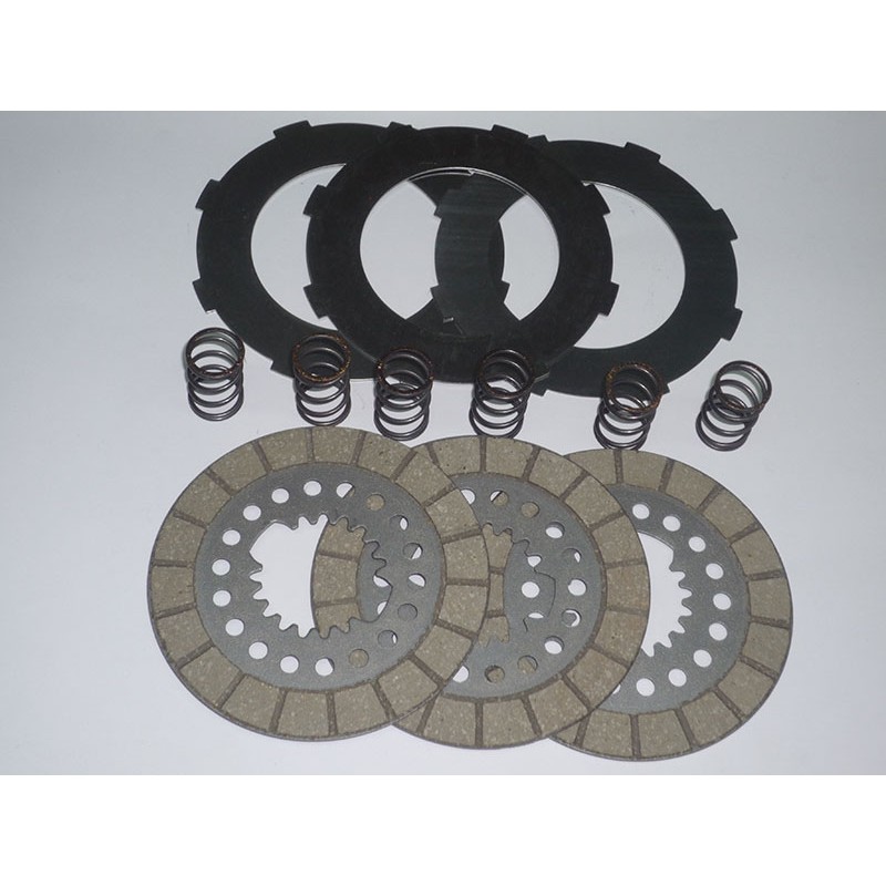 Kit dischi frizione completa di dischi guarniti +dischi acciaio + molle Kit dischi frizione completa di dischi guarniti +dischi acciaio + molle
