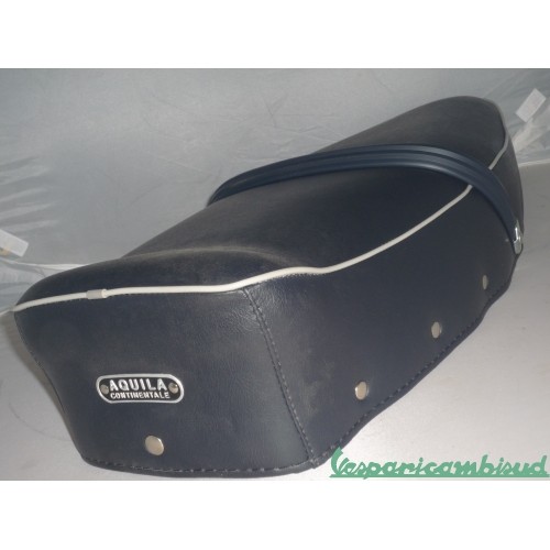 Copertura sella biposto con maniglia in scay nero con bordino grigio,vespa 160 gs