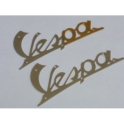 Targhetta anteriore - Vespa - in metallo ottone cromato
