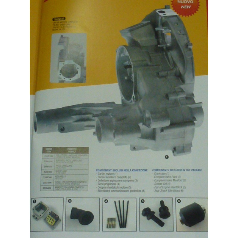 CARTER MOTORE PINASCO "SLAVE" LAMELLARE VESPA PX 200 CARTER MOTORE PINASCO "SLAVE" LAMELLARE VESPA PX 200