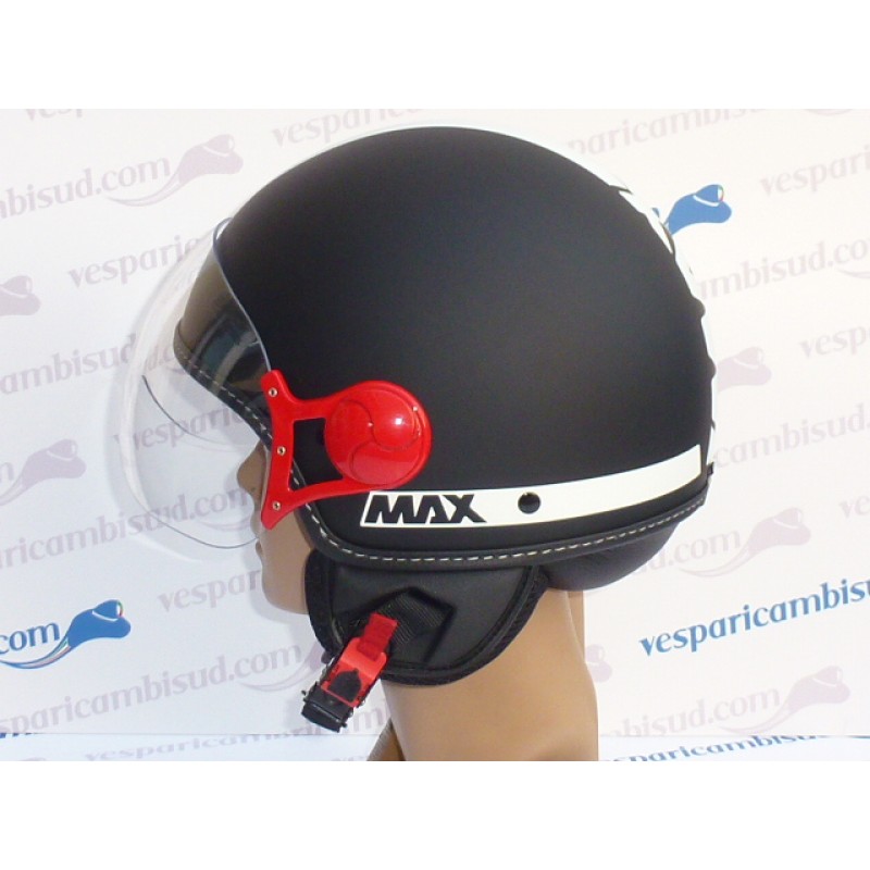 Casco Max Power NERO opaco FERMA VISIERA ROSSO Casco Max Power NERO opaco FERMA VISIERA ROSSO