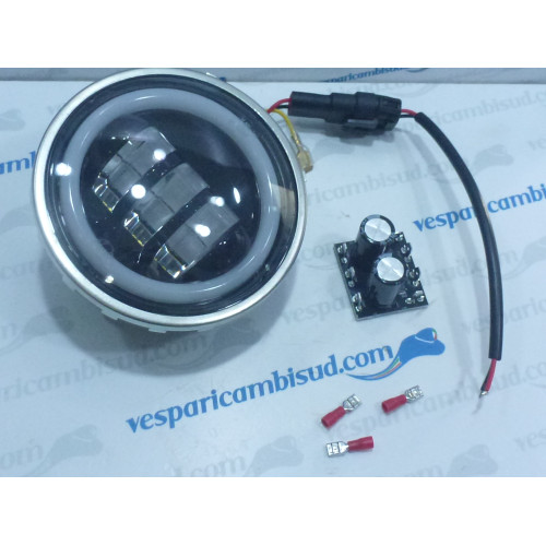 FANALE ANTERIORE SIEM A LED PIAGGIO VESPA 50 N-L-R 6V-12V 6000K 7000 LUMEN
