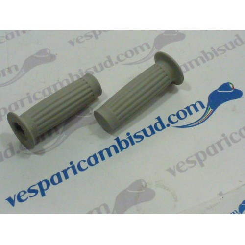 COPPIA DI MANOPOLE GRIGIE A RIGHE PER CIAO PRIMA SERIE C9 C7